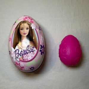 Barbie Mattel Vintage 2000 Easter Egg Pink Metal Frankford Candy Tin HTF